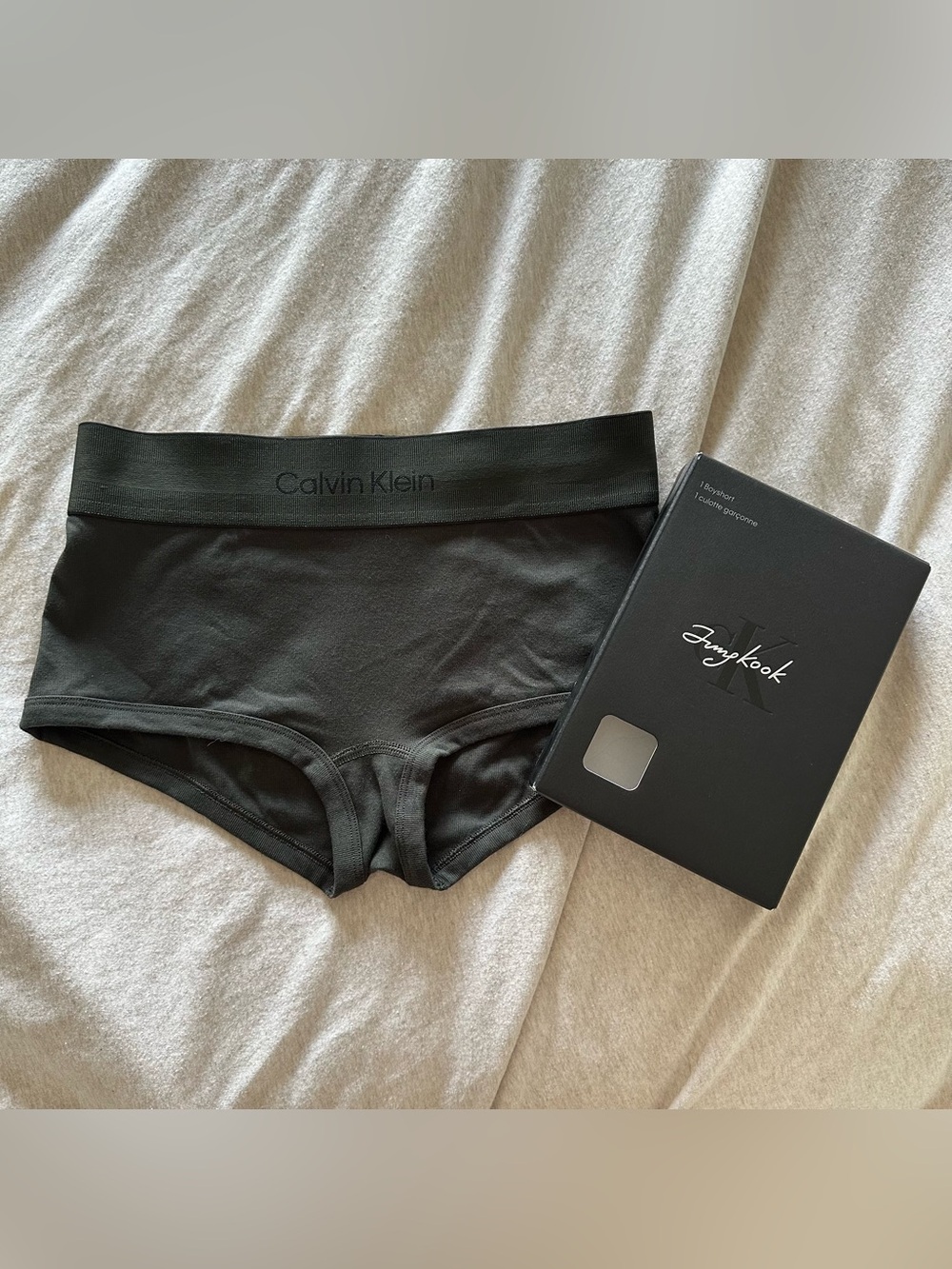 Jung Kook for Calvin Klein boy shorts in Peat